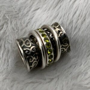 Chamilia Sterling Charm with Loose Rings & Swarovski Center Ring